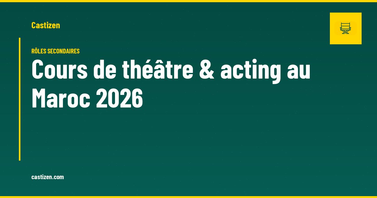 Cours de théâtre & acting au Maroc 2026