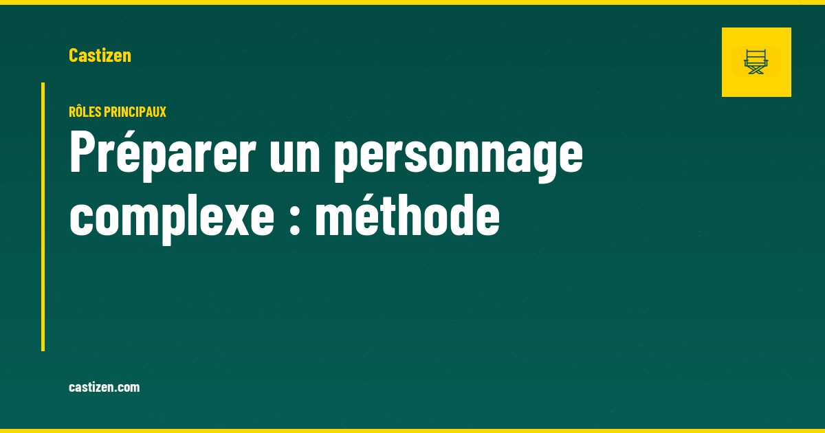 Préparer un personnage complexe : méthode